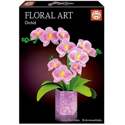 Abbildung von Educa Orchideen Blumenkunst Bastelset zum Basteln einer Orchidee aus Papier, ohne dass Kleber oder Schere erforderlich sind. Ein Geschenkset, Kunsthandwerk zur Dekoration. +14 Jahre (20135)