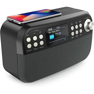 Abbildung von CD Player DAB/DAB+/FM Radio, Home Audio HiFi System mit Bluetooth, 10W Schnelles kabelloses Laden, DAB/DAB+ FM Player, USB MP3 und Aux In 2x5W Stereo Lautsprechern