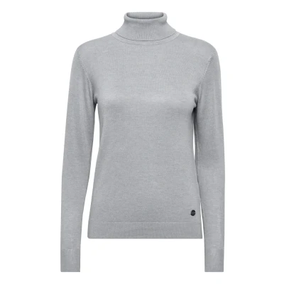 Abbildung von Oxmo Katja Strickpullover, Damen, Größe: Large, Mid grey melange