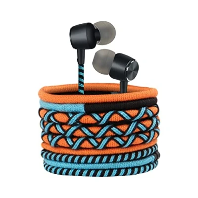 Abbildung von URIZONS In Ear Kopfhörer bunt kabelgebunden geflochten Stereo High Fidelity ergonomisch geräuscharm 3,5 mm Universal für iPhone Android und MP3 Smartphones