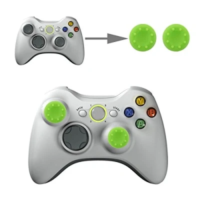 Abbildung von wortek Controller Aufsätze Thumb Grip Control Stick Set Kappe Silikon für Sony PS5, PS4, PS4 Pro, PS3, PS2, Xbox One, One Series X, 360, Nintendo Switch, Wii U Grün