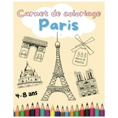 Abbildung von Livre de coloriage « Paris » pour enfants 4 à 8 ans