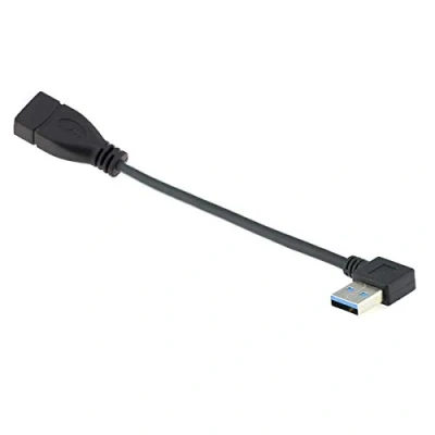 Abbildung von cablecc USB 3.0 Typ A Stecker auf Buchse Verlängerungskabel Links gewinkelt