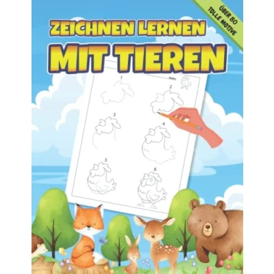 Abbildung von Zeichnen Lernen mit Tieren: Tiere ganz einfachen Schritt Für Anleitungen nachzeichnen. Mädchen und Jungen ab 4 Jahren