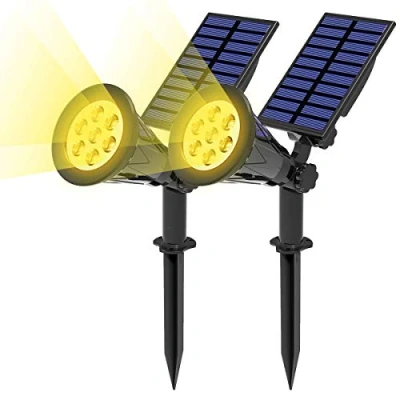 Abbildung von T SUN 2 Stücke Garten Solarleuchten, Outdoor Wandleuchte, Helle Solar Licht, Beleuchtungsmodi, Wasserdicht, Sicherheitsbeleuchtung, Großes Außenlicht für Garte, Hof. (2700K)