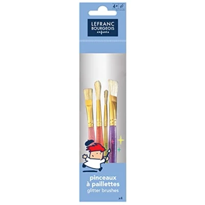Abbildung von Lefranc &amp; Bourgeois 807261 Schulpinsel Set für Mädchen 4 Pinsel Wasserfarben, Ölfarben und Acrylfarben