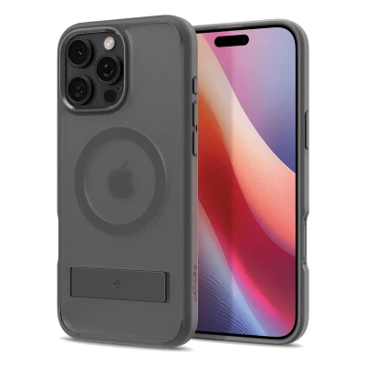 Abbildung von Spigen [All in One Ständer für iPhone 16 Pro Max Hülle Ultra Hybrid S MagFit MagSafe [Verbesserte Magnestärke] Stoßfest Kratzfest Handyhülle Case Frost Grey