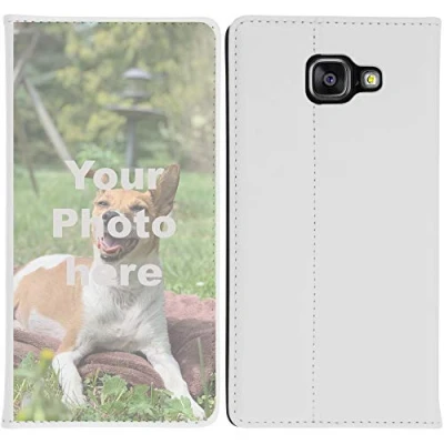 Abbildung von PhoneNatic Case kompatibel mit Galaxy A3 (2016) A310 Personalisierte Handyhülle Kunstlederhülle weiß zum selbst gestalten eigenem Foto