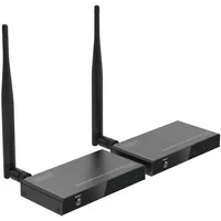 Abbildung von DIGITUS DS 55346 Wireless HDMI Extender/HDMI Splitter (1:4) Full HD 1080p 60 Hz 100 m Reichweite Set: Sender &amp; Empfänger Loop Out, IR Infrarot 1.4 HDCP 1.3