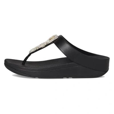 Abbildung von Fitflop Zehentrenner FINO Crystalchain Pantolette flach, Damen, Größe: 41, Black Schuhe