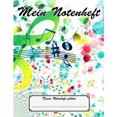Abbildung von Mein Notenheft Musikunterricht A4 100 Seiten Notenblock: Klavier Gesang Geige Cello Gitarre Keyboard Musiklehrer