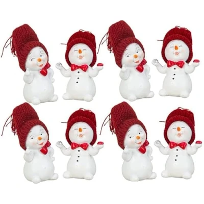 Abbildung von Geschenkestadl 8 Stück Schneemann Figur klein 7cm Mitbringsel WeihnachtenWeihnachtsdekoration Dekofigur Winterdekoration