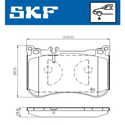 Abbildung von SKF VKBP 80631 Bremsbelagsatz für Verschleißwarnanzeiger vorbereitet MERCEDES BENZ: E Klasse Cabrio