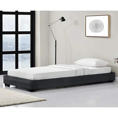 Abbildung von Corium Polsterbett, »Masari« Modernes Bett 90x200cm mit Lattenrost schwarz Kunstleder