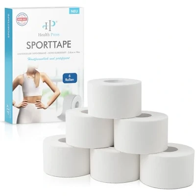 Abbildung von Health Press® Profi Sporttape Rollen weiß 3,8cm x 10m 6 St