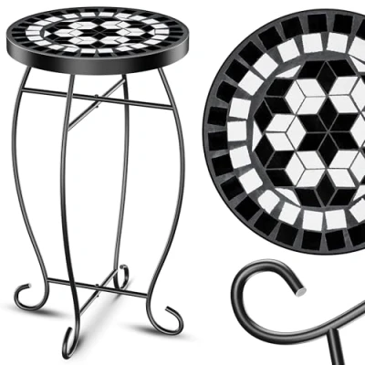 Abbildung von KESSER Gartentisch, Mosaiktisch Bistrotische Blumenhocker Rund 60 34 cm Metall