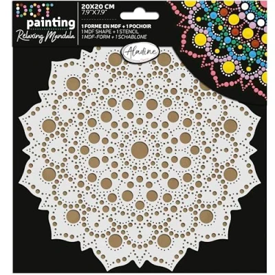 Abbildung von Aladine Dot Painting MDF Board &amp; Stencil 20cm Sun (85503)