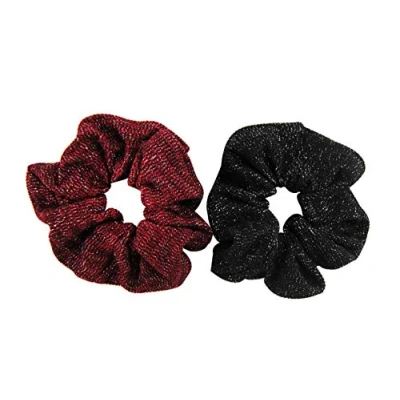 Abbildung von axy XXL Scrunchie Haargummi Set 2x Stoff Haargummis Zopfhalter Zopfgummi Haarteil Haarband Scrunchies Doppelpack (Set 7)