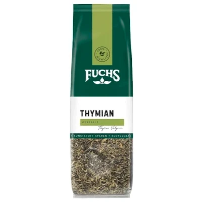 Abbildung von Fuchs Gewürze Thymian gerebelt im recyclebaren Nachfüllbeutel 20 g