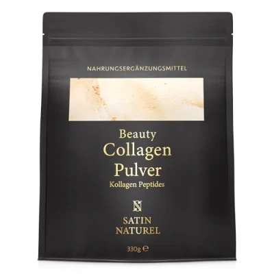 Abbildung von Satin Naturel Kollagen Pulver Hochdosiert mit Hyaluron &amp; Vitamin C Hydrolysat Peptide Typ 1&amp;3 ohne Aromen, Premium Collagen Rinderkollagen für Gelenke, Haare, Haut Näge
