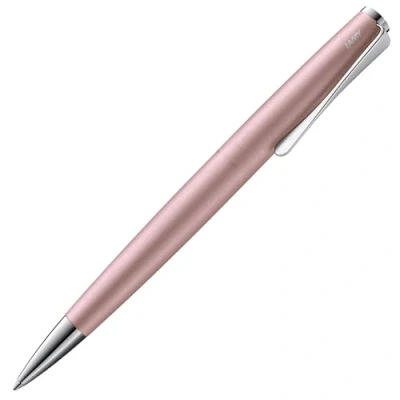 Abbildung von LAMY studio Premium Kugelschreiber 269 aus Edelstahl in mattem Lack Finish, propellerförmige Clip Drehmechanik, Inkl Großraummine M 16 schwarz