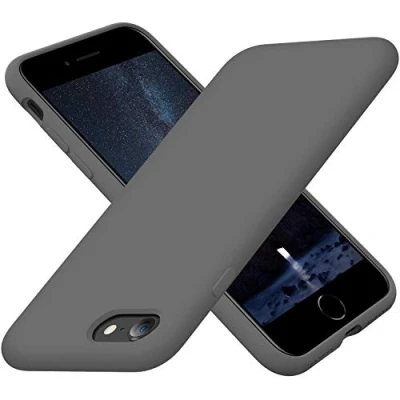 Abbildung von Cordking Designed for iPhone SE Case 2022/2020, 7 8 Case, Silicone Ultra Slim Shockproof Phone with [Soft Microfiber Lining], 4.7 inch,Spacy Gray