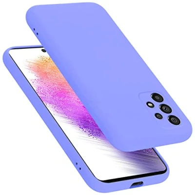 Abbildung von Cadorabo Hülle kompatibel mit Samsung Galaxy A73 5G Silikon Handyhülle für Case aus flüssigem stoßfeste dünne TPU Schutzhülle Liquid HELL LILA