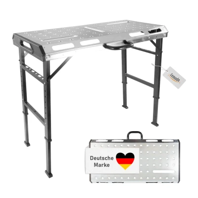 Abbildung von Schweißtisch klappbar, Werkbank höhenverstellbar aus Stahl, Multifunktionstisch