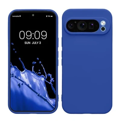 Abbildung von kwmobile Handyhülle kompatibel mit Google Pixel 9 Pro Hülle Handy Case aus weichem Silikon in Baltik Blau