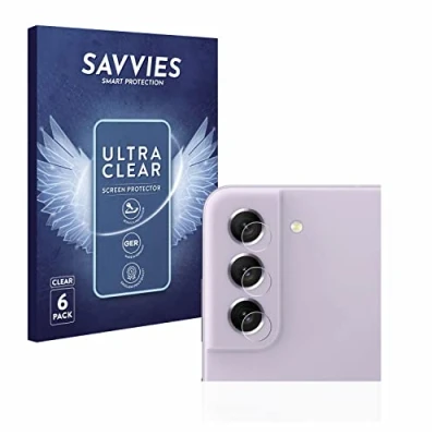 Abbildung von Savvies 6 Stück Schutzfolie für Samsung Galaxy S21 FE 5G (NUR Kameraschutz) Displayschutz Folie Ultra Transparent