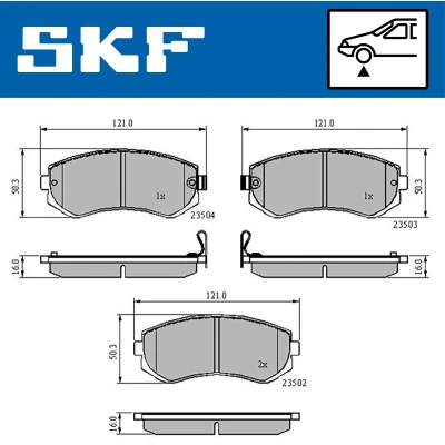 Abbildung von SKF VKBP 80535 A Bremsbelagsatz mit akustischer Verschleißwarnung NISSAN: Patrol GR 5 SUV, SUNNY 3 Liftback