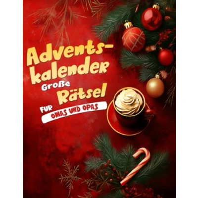 Abbildung von Adventskalender Große Rätsel für Omas &amp; Opas: 24 Tage Weihnachtsfreude und geistiger Fitness Sudoku, Labyrinthe Wortsuche Senioren Rentner