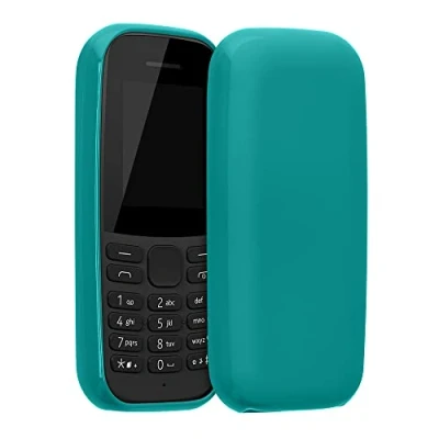 Abbildung von kwmobile Hülle kompatibel mit Nokia 105 (2019) weiches TPU Silikon Case Cover geeignet für kabelloses Laden Petrol matt