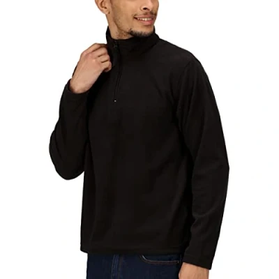 Abbildung von Regatta Mikro Fleecejacke, Reißverschluss, Kragen, dunkles Marineblau, Gr. XL