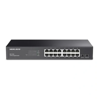 Abbildung von Mercusys MS116GS 16 Port Gigabit Switch, Unmanaged Netzwerk für Desktop oder zur Montage im Rack, 294 x 140 44 mm