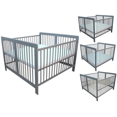 Abbildung von Micoland Kinderbett Zwillingsbett grau mit 2 Matratzen 120x120cm