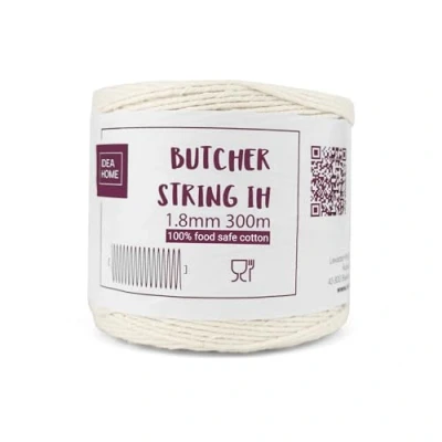 Abbildung von IDEA HOME 300m 1,8mm Bäcker Bindfäden, Baumwoll Garn für die Küche, Lebensmittelunbedenklich, Ideal zum Verschnüren, geeignet Geflügel, Würstchen, Heimarbeiten, Basteln und Dekorieren