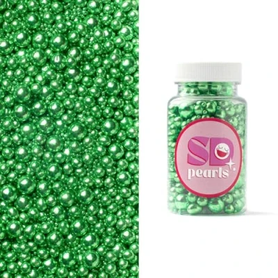 Abbildung von SD Pearls Zuckerperlen, Essbare Zucker Perlen, Tortendeko Streusel Dekorperlen Für Keksen, Kuchen, Cupcakes, Dessertdekoration (Metallic Grün, 3,4,5,7,10mm, 100g)