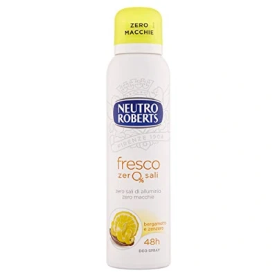 Abbildung von 12x Neutro Roberts Deo Fresco Giallo Deodorant Spray, ohne Aluminiumsalze, Flecken, Zitrusduft nach Bergamotte und Ingwer, 150 ml + Italian Gourmet Polpa 400g