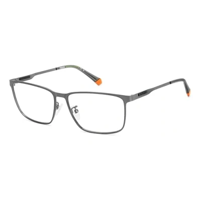 Abbildung von POLAROID Brillengestell (Model PLD D494/G) für Herren, Rechteckig, gefertigt aus Metall (inklusive Brillenetui)