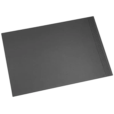 Abbildung von Läufer 38536 La Linea Schreibtischunterlage, 45x65 cm, naturgenarbtes Rindsleder, schwarz, Handgefertigt aus Echtleder in Deutschland, Schreibunterlage Leder