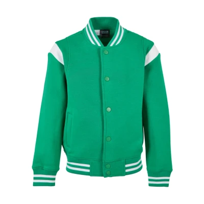 Abbildung von Urban Classics Inset College Bomberjacke für Kinder, Größe: 110/116, Bodegagreen white