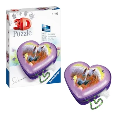 Abbildung von Ravensburger Puzzle 3D 11171 Herzschatulle Pferde 54 Teile ..., Puzzleteile