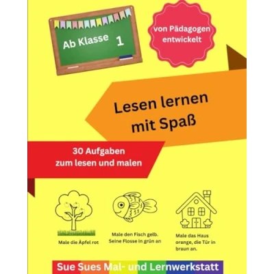 Abbildung von lesen lernen mit Spass: 30 Aufgaben zum und malen