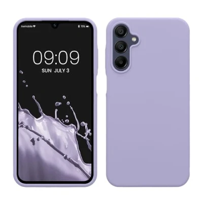 Abbildung von kwmobile Hülle kompatibel mit Samsung Galaxy A15 5G Silikon Handy Case Handyhülle weiche Oberfläche kabelloses Laden Lavendel