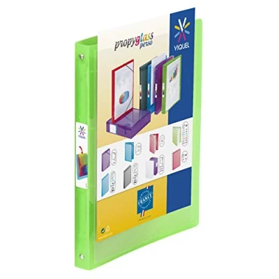 Abbildung von Viquel Bindungen 0 Ringe transparente Ordner individuell anpassbar Polypropylen Perso 15 mm grün