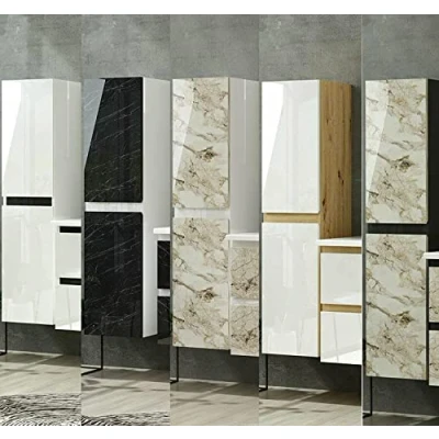 Abbildung von Homeline Badezimmerschrank badmöbel Badschrank Hochschrank Badregal (Schwarz Marcel)