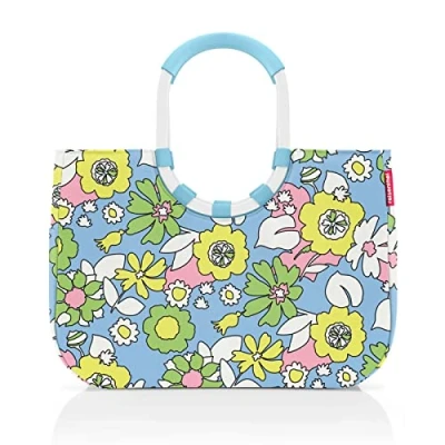 Abbildung von reisenthel loopshopper L Stabile Tasche mit praktischen Fächern aus recycelten PET Flaschen Charmantes und wasserabweisendes Design, Farbe:florist lagoon