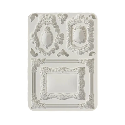 Abbildung von Stamperia Silicon Mould A5 for Scrapbooking, Bullet Journals and More, Frames, Non Stick Surface, Suitable Air Dry Clay, Resin, Perfect Crafts Gifting (Brocante Antiques)