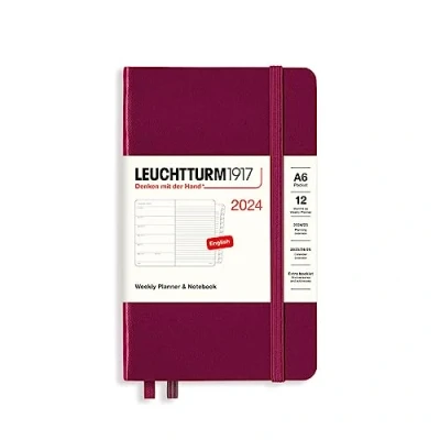Abbildung von LEUCHTTURM1917 367737 Wochenkalender &amp; Notizbuch Pocket (A6) 2024, 12 Monate, Port Red, Englisch